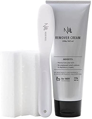 [Japanese Quality] NULL Hair Removal Cream for Men. Large 8.81 oz. Works great approx. 5 mins on pubic hair body arms legs and male chests Painless Aloe Vera Depilatory cream for men