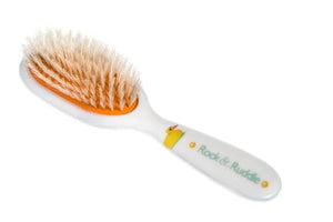 Rock &amp Ruddle Natural Mixed Boar Bristle Hair Brush for Women and Kids (Small/Travel Size 17.5cm) - Perfect for Wet or Dry Hair Detangling Smoothing Blowdrying - Made in UK - Ducks