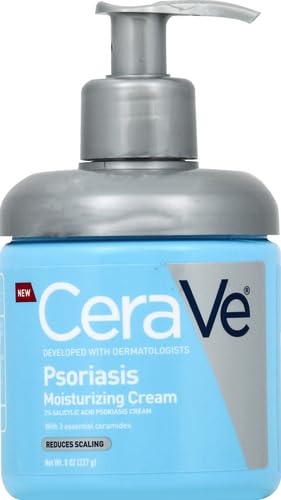 CeraVe Moisturizing Cream for Psoriasis Treatment With Salicylic Acid for Dry Skin Itch Relief &amp Urea for Moisturizing Fragrance Free &amp Allergy Tested 8 Oz