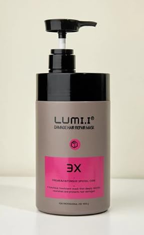 LUMI.I Damage Hair Repair Mask 3X [Deep Conditioning Intense Repair] (Large-33.8 fl oz) 1