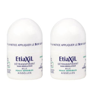 ETIAXIL UNPERSPIRANT ROLL-ON TREATMENT FOR ARMPITS SENSITIVE SKINS 15ML PACK OF 2PCS