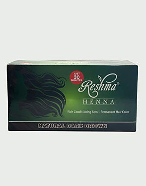 Reshma Beauty 30 Minute Henna Hair Color | Infused with Natural Herbs For Soft Shiny Hair | Henna Hair Color/Dye 100% Gray Coverage |Semi Permanent | Ayurveda Hair Products (Dark Brown Pack Of 12)