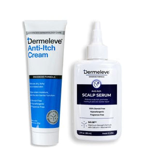 Dermeleve Itch-Free Bundle with 2 oz Cream and Scalp Serum (2 Items)