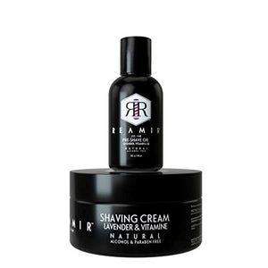 Reamir Men's Natural Shaving Kit - Natural Pre-Shave Oil &amp Natural Shaving Cream - Men's Styling Products - Smooth Shaving for Sensitive Skin