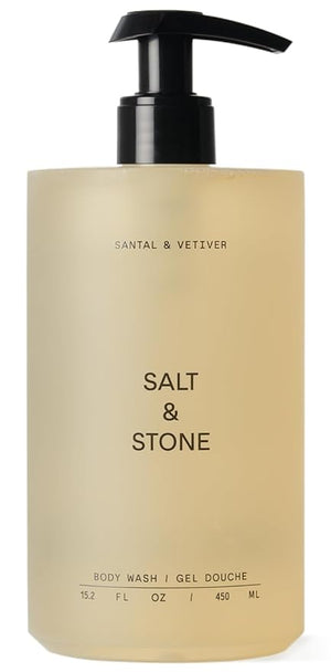 Salt &amp; Stone Antioxidant-Rich Body Wash - Santal &amp; Vetiver | Cleanse, Nourish &amp; Soften Skin with Niacinamide &amp; Hyaluronic Acid | Free From Parabens, Sulfates &amp; Phthalates (15.2 fl