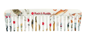 Rock &amp Ruddle Wide Tooth Comb | Perfect for Detangling Wet Hair and Applying Hair Color - Cute Cats