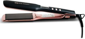 SR Heir Tools Ceramic Flat Iron 1.5 Inch Curl and Straighten with 1 Tool 480 Degree Ceramic Hair Straightener Safe for Wigs and Natural Hair (Rose Gold)