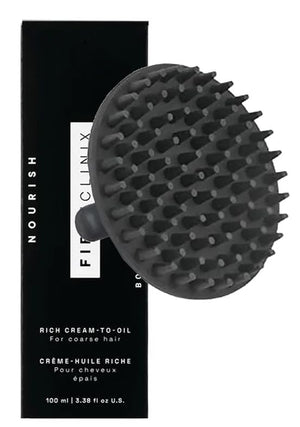 Fibre Clinix Bondfinity Rich Cream Oil 3.38 oz and Scalp Massager Brush | Leave-In Hair Treatment for Smooth Shiny Frizz-Free Hair