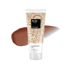 IGK Hair Gloss Toner &amp Color Depositing Mask | Light Sand Semi-Permanent | Vegan + Cruelty Free | A La Plage