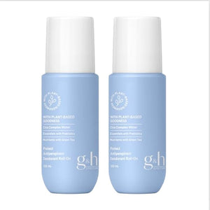 G&ampH Protect Anti-Perspirant Roll-On Deodorant Long-Lasting Odor Protection ? Plant Based Formula- Green Tea and Cica Extract - 100ml 3.4 Fl Oz (Pack of 2)