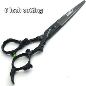 6 Inch Hair Stylist Barber Scissors, Black, 440C Stainless Steel, Ergonomic, Compact