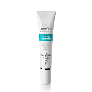 MD Complete Total Eye Treatment | Anti-Aging Hydrating Skin Renewal Eye Treatment | with Peptides Vitamins C &amp E and Hyaluronic Acid for Wrinkles Fine Lines and Crows Feet 0.5 fl oz