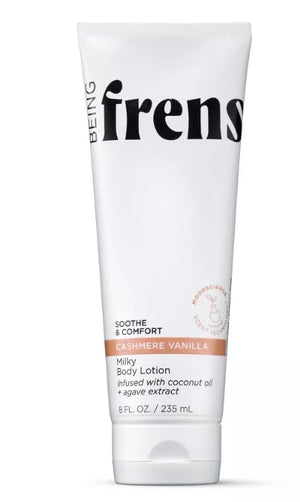 Being Frenshe Cashmere Vanilla Milky Body Lotion Soothe and Comfort Coconut Oil and Agave Extract 8 fl oz