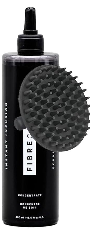 Fibre Clinix Bondfinity Instant Infusion Concentrate 13.5 oz with Scalp Massager Brush ? Strengthening Hair Treatment for Damaged Weak and Brittle Hair