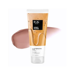 IGK Hair Gloss Toner &amp; Color Depositing Mask | Muted Honey Semi-Permanent | Vegan + Cruelty Free | Honey Please
