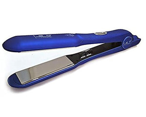 Iso Beauty Gold Collection Metallic Blue 1.25 OR 1.5 Flat Iron Hair Straightener W/Auto Shut Off - Smart Memory - Temp Control - 1.5 Plates (1 1/2)