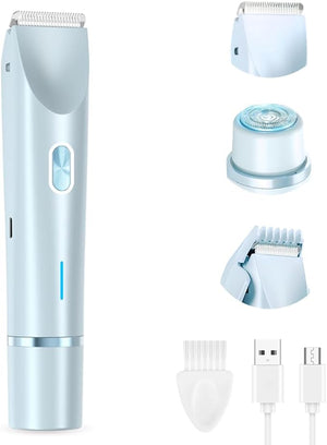 Kruggo Women's Shave Hair Remover 2025 New 2-in-1Rechargeable Eletctric Waterproof&ampEasy Women's Body Shaver for Facial Face Lip Chin Underarm Legs (Blue)