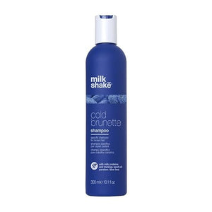 milk_shake cold brunette shampoo | toning shampoo with blue pigment to neutralize orange and red in brunette hair | strengthens boosts shine and extends color | SLS/SLES-free