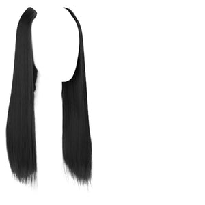Synthetic Long Straight Hair Extension Piece Fashion Accessories Women's Clip Hair V-shaped Wig Piece(2,16inches)