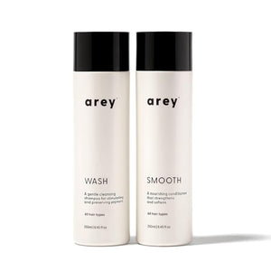 Arey Shower Duo | Daily Wash Shampoo and Smooth Conditioner Set | Delay + Reduce the Signs of Aging Grey Hair | Retain Moisture Promote Smoothness | Vegan Gluten-Free &amp Cruelty Free (2 Pack)