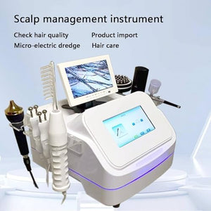 Scalp Hair Follicle Detector Digital Microscope with LCD Screen 7 Handles Facial Skin Diagnosis System for Salon Spa
