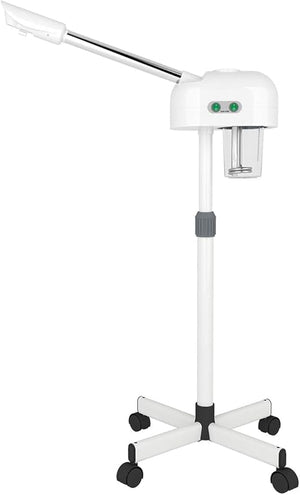 Professional Facial Steamer, Hot Mist, Ozone Humidifier, Can Use at Home and Beauty Salon, Extract Blackheads, Rejuvenate and Hydrate Your Face Skin for Youthful Complexion (Button)