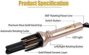 Professional Automatic Curling Iron Corrugated Hair Curler Irons Ceramic Heating Care Curl Iron Anti-perm Styling Tools (Color : E) (D)