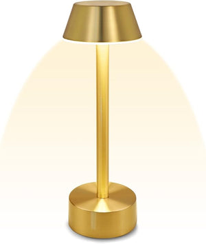 Egobasic Cordless Table Lamps Modern Rechargeable Battery LED Desk Touch Night Light 11.8 Metal Minimalist Small Portable Lamps for Dinner Coffee Table Restaurant Bedroom Bar Hotel Gold