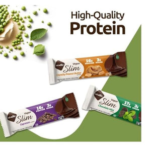Variety Pack ? Slim High Protein Bars, 12 Count (16?17g Protein, 3g Sugar, High Fiber, Low Net Carbs) ? Gluten-Free, Dairy-Free, Kosher, Flavors Include Peanut Butter, Chocolate Mint, Brownie, Truffle