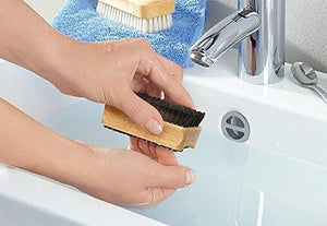Dr. Jentschura Nail Brush Hand &amp Foot Brush for Cleaning Fingernail and Toenail - 100% Natural Wood and Wild Boar bristles on Both Sides Nail Scrubber Tool for Men and Woman