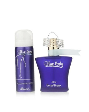 RASASI Blue 2-Piece Set For Women (1.3 Oz Eau De Parfum Spray + 1.7 Oz Deodorant Spray)