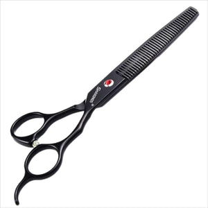SHARONDS 6/7 Inch Professional 440C Hair Cutting Scissor Salon Hairdressing Thinning Shears Perfect for Barber and Home Use (7 in tooth)