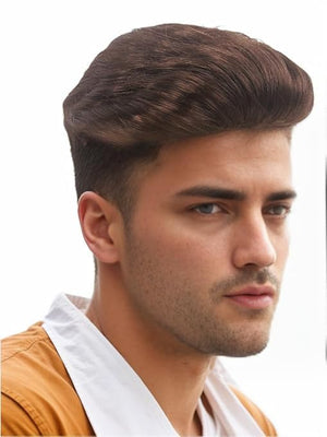 H&amp;Bwig Men Short Toppers Hairpiece Clip in Hair Extensions for Covering White Loss Hair Toupee(5 Colors Customize)