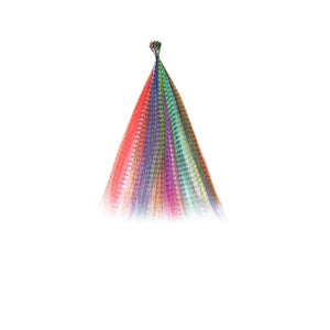 Synthetic Colored Faux Feather Hair Extensions 16 10 Strands/Pack Women's Heat Resistant Fiber Wig Accessories(Tools - Pliers)