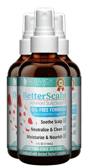 BetterScalp - Natural Itchy Scalp Support Formula - Nature Based Liquid and Gentle, Soothing Formulation - Rose Water, Holy Basil, Neem &amp; More!
