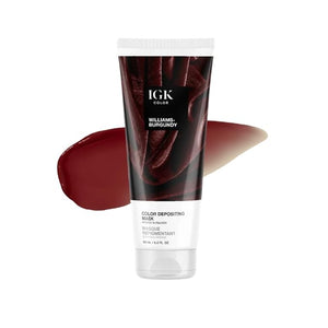 IGK Hair Gloss Toner &amp Color Depositing Mask | Intense Burgundy Semi-Permanent | Vegan + Cruelty Free | Williams Burgundy