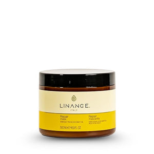 Linange Repair Mask with Shea Butter &amp Coconut Oil 500ml/16.9 oz - Free Starry Lip Plumping Gloss 10ml