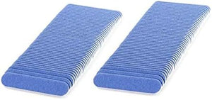 Iridesi Professional Mini Blue Finger Nail Files 120/240 Washable Emery Boards 3-1/2 Inches Long Fingernail Files Per Pack (100)