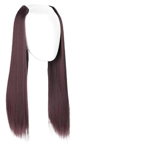 Synthetic Long Straight Hair Extension Piece Fashion Accessories Women's Clip Hair V-shaped Wig Piece(23324inches)