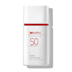 WINONA Sunblock Milk SPF 50+++, Alcohol-Free Face Sunscreen for Sensitive Skin, Lightweight &amp; Non-Greasy, Waterproof Sun Protection, 1.76oz