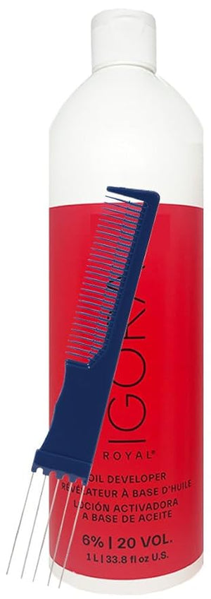 Royal 6% 20 Volume Developer 33.8 oz and Dual Purpose Comb (Bundle 2 Items)