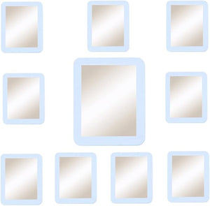 10 Pack White Magnetic Locker Mirror5 x 7 Iocker Mirror Magnetic - Small Mirrors for School Locker Bathroom Workshop Toolbox Office CabinetEasy Install