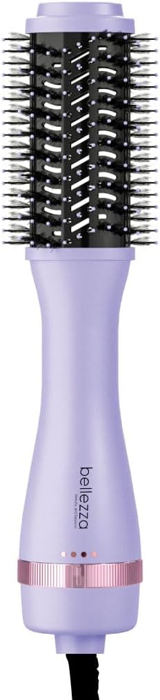 Belleza 2-in-1 Thermal Blowout Brush for Short Long &amp All Hair Types | Hair Dryer &amp Volumizer Hot Air Styling Tool with 360 Ionic Barrel | Guaranteed Frizz-Free Salon Results (Purple ? 2)