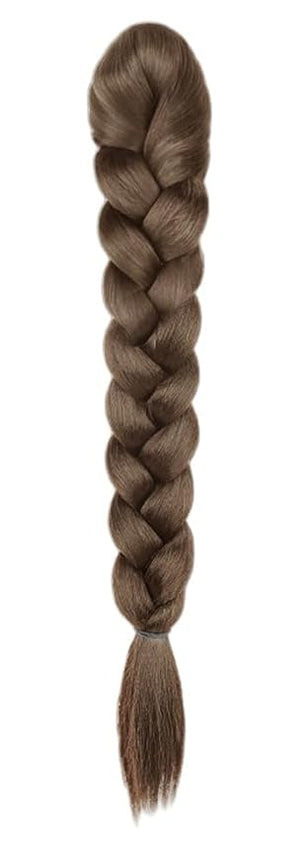 Ponytail Extension Claw Clip in Braided Ponytail Hair Extensions Synthetic Braids Pony Tail Hairpiece for Women (Brown)