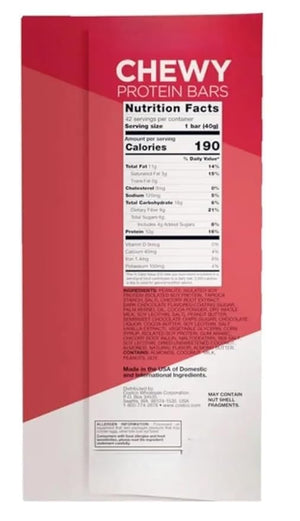 Chewy Protein Bars ? 2 Boxes (84 Count) 1.41 oz Each Quality Kirkland Peanut Butter &amp Semisweet Chocolate Chip 10g Protein Kosher Gluten Free