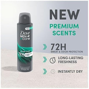 Dove Men+Care Dry Spray Antiperspirant Moon Oasis 12 Count 72H Protection with a Plant-Based Moisturizer 3.8 oz