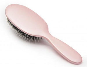 Rock &amp Ruddle Soft White Natural Boar Bristle Hairbrush for Babies and Young Children | Perfect for Fine Hair Detangling and Smoothing - Rose Gold