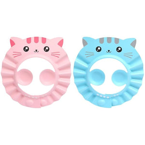 Totority Waterproof Baby Bath Cap with Adjustable Ear Cover 2 Pack Infant Shower Hat for Toddler Shampoo Protection and Comfortable Bathing