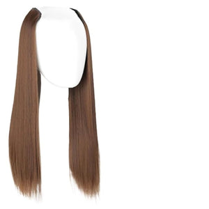 Synthetic Long Straight Hair Extension Piece Fashion Accessories Women's Clip Hair V-shaped Wig Piece(23020inches)