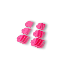 TPOB SLIME Guards (slime 2) 6 Professional Hair Guides plastic combs for different hair cutting lengths (Pink)